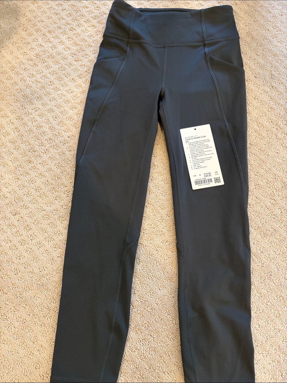 lululemon athletica Black Cropped High-Rise Leggings
